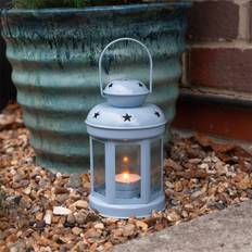 Blue Lanterns Nicola Spring Metal Hanging Tealight Lanterns 16cm Pack of 6 Blue Lantern