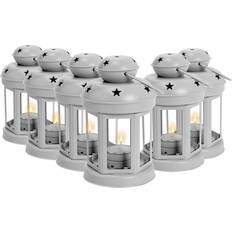 Grey Lanterns Nicola Spring Metal Hanging Tealight Lanterns 20 cm Pack of 6 Lantern