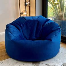 Plush Velvet Classic Beanbag Marine Blue Medium