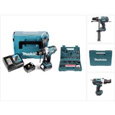 Makita Set Makita DHP 458 RTJ Akku Schlagbohrschrauber 18V 91Nm im Makpac 2x 5,0 Ah Ladegerät