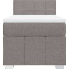 vidaXL Ramsäng Med Madrass 80x200 cm Taupe Kontinentalsäng
