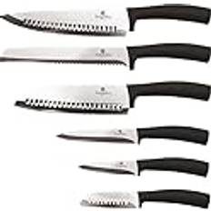 Knivset Rostfritt Stål 6 St Svart Silver Kollektion BH-2478