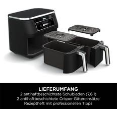 Frituurapparaten Ninja AF200EU Foodi 4-in-1 Dual Zone Airfryer Heißluftfritteuse 2 Fächer 7,6 l