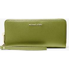 Michael Kors Jet Set Travel Large Pebbled Leather Continental Wallet - Green