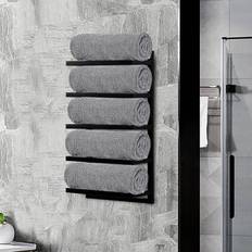 Rebrilliant Bargale 5 Wall Mounted Required Towel Stand Black 58cm H x 31cm L x 15cm D