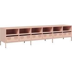 Pink TV Benches Latitude Run Stand 39 x 43.5 cm Cold Rolled Steel Pink 202 cm TV Bench
