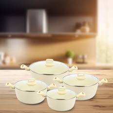 Sq Professional Piece Non-Stick Aluminum Cream Cookware Set