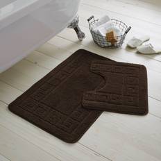 2 Piece Rectangle U-shaped Bath Mat 90 cm W