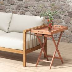 Outdoor Side Tables Brambly Cottage Tomasello Rectangular 68cm L - Brown Outdoor Side Table