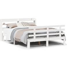 Beds & Mattresses vidaXL Bed Frame with Headboard 120x200 cm White