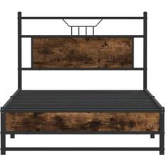 Beds & Mattresses vidaXL Bed Frame without Mattress Smoked Oak 100x200 cm