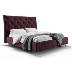 Purple Beds KAWOLA Bett Anny Polsterbett Velvet Purple Frame Bed