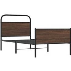 vidaXL 100x190 cm Uden Madras Konstrueret Træ Brunt Eg Sengeramme