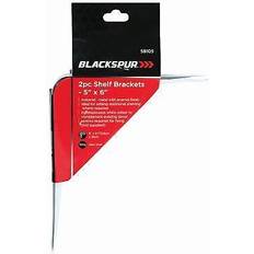 Angle Brackets Blackspur 2x White 125mm x 150mm Metal Shelf Brackets