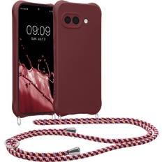 Kwmobile Necklace Case Kompatibel Mit Google Pixel 9a Hülle Silikon Schutzhülle Bordeaux Violett