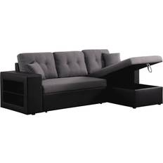 Canapés Habitat et Jardin Umkehrbares Ecksofa mit Schlaffunktion Axel Sitzer Schwarz Grau Sofa 3-Sitzer