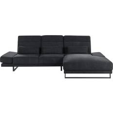 Corner Sofas - Steel Beliani Ecksofa Schwarz Stoffbezug L-Förmig Sofa