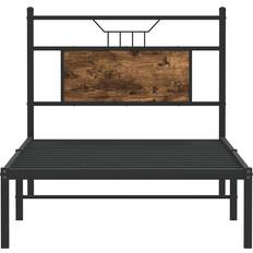 90 cm - Eg Sengerammer vidaXL 90x200 cm Uden Madras Konstrueret Træ Røget Sengeramme
