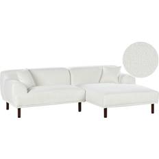 Corner Sofas - White Beliani Boucle L-Shaped Left Hand Corner Sofa