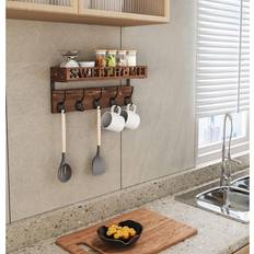 Brown Coat Hooks Trent Austin Design Tavistock Wall 5 Wall Mounted Rack 17 cm H x 40 cm W x 10.5 cm D Coat Hook
