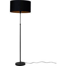 QAZQA Sort Med Oval Fløjlsskærm 50 cm Gulvlampe 145.5cm