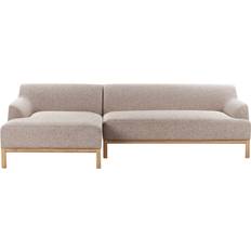 Beliani Stylish Right Hand Corner Polyester Fabric Wooden Legs Sofa 3 Seater