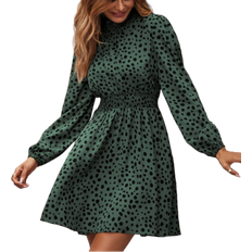 Shein All Over Print Shirred Waist Dress