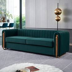 Mercer41 Velvet Round Arm 27.56 H x 84.25 W x 29.53 D Sofa 84.2" 3 Seater