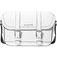 Michael Kors Cooper Travel Pebbled Leather And Signature Logo Flap Messenger Bag