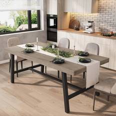 GarveeHome Store Industrial 78.7 Inch Long Dining Table 35.4x78.7"