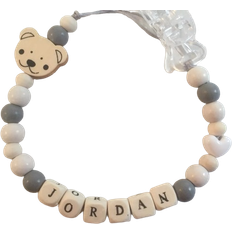 Wood Pacifiers & Teething Toys Handmade Personalised Wooden Dummy Clip Teddy