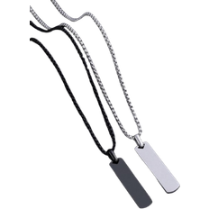 Shein 1pc Men's Stainless Steel Three-Dimensional Rectangular Geometric Necklace