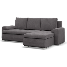 Mebligo Rechts Ecksofa Dunkelgrau Sofa 230cm 3-Sitzer