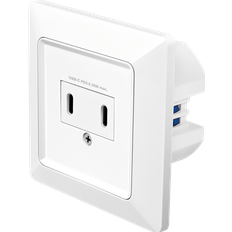 LogiLink Unterputz-Steckdose 2x USB-C Kupplung PD weiß