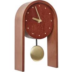 Relojes de Mesa Beliani Moderno Mdf Esfera Redonda Sin Numeración Péndulo Decorativo Madera Oscura Ferden Reloj de Mesa