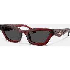 Sunglasses Coach Quilted Narrow Cat Eye Sunglasses - Red