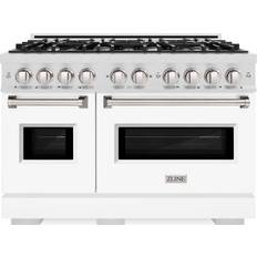 Ranges ZLINE Classic 48 in 8-Burner Gas Range with Double Oven CGRS-WM-48 Stainless Steel, White