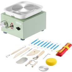 Gröna Modelleringsverktyg på rea VEVOR Mini Pottery Wheel 0-320RPM Adjustable Speed Detachable Basin Forming Machine