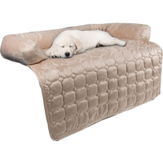 Loose Covers Petmaker Microsuede Slipcover 35-in W x 5-in H x 35-in D Loose Sofa Cover Beige, Brown