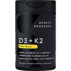 D3 K2 Plant-Based Veggie Softgels 250 Mcg 100 Mcg