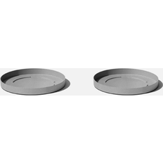 Plant Saucers Veradek Mason Series Kona Planter Tray 20 inch 2 Pack Grey