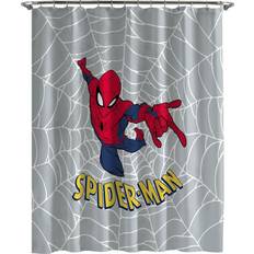 Jay Franco Marvel Spiderman Fabric Shower Curtain Kids Grey