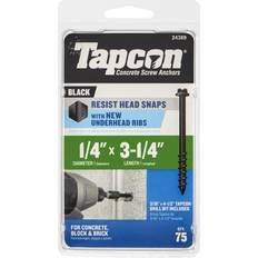 Building Materials Tapcon 1/4-in x 3-1/4-in Concrete Screws Anchors 75 Pack Black
