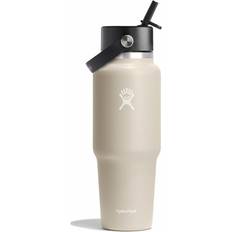 Hydro Flask Wasserflaschen Hydro Flask Wide Mouth with Flex Straw Cap Oat Water Bottle 0.946L