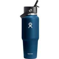 Hydro Flask Wide Mouth with Flex Straw Cap Indigo Vattenflaska 0.946L