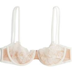 H&M Broderet Balconette Bh - Beige
