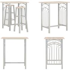 Bargruppen vidaXL 3 Tlg Bar Set Holz Und Stahl Grau Bargruppe