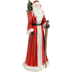 Viana Weihnachtsmann Figur mit Tannenbaum og Geschenkkorb H36 cm Rot Weihnachtsschmuck 36cm