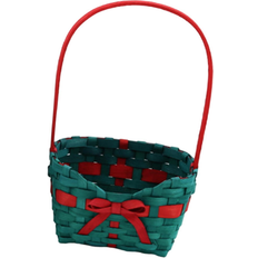 Balikha Christmas Gift Bowknot Flower Basket Storage Collectible Dorm Green Quantity Basket