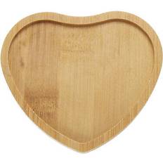 Natural Wooden Drink Coasters Heart 4.1x3.7 Inch